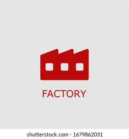 Fabriksymbol für professionelle Vektorillustration. Fabriksymbol, das für jede Plattform und jeden Zweck verwendet werden kann. Hochwertige Werksgrafik.