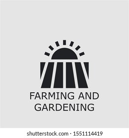 Professional vector farming and gardening icon. Farming and gardening symbol that can be used for any platform and purpose. High quality farming and gardening illustration.