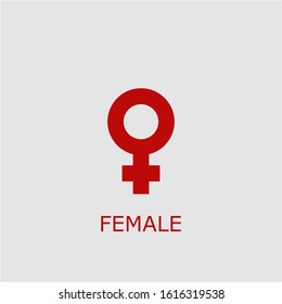 Professional vector female icon. Female symbol that can be used for any platform and purpose. High quality female illustration.