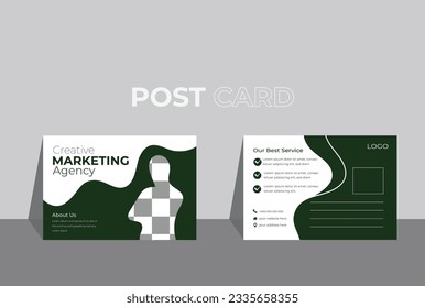 Professional Vector The first business agency postcard design template. Gradient color use design.