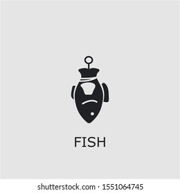 Professional vector fish icon. Fish symbol that can be used for any platform and purpose. High quality fish illustration.