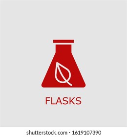 Professional vector flasks icon. Flasks symbol that can be used for any platform and purpose. High quality flasks illustration.