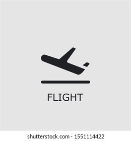 Professional vector flight icon. Flight symbol that can be used for any platform and purpose. High quality flight illustration.
