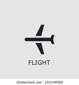 Professional vector flight icon. Flight symbol that can be used for any platform and purpose. High quality flight illustration.