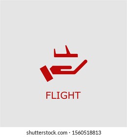 Professional vector flight icon. Flight symbol that can be used for any platform and purpose. High quality flight illustration.