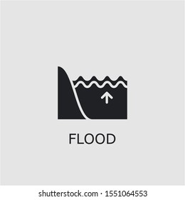 Professional vector flood icon. Flood symbol that can be used for any platform and purpose. High quality flood illustration.