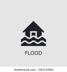 Professional vector flood icon. Flood symbol that can be used for any platform and purpose. High quality flood illustration.