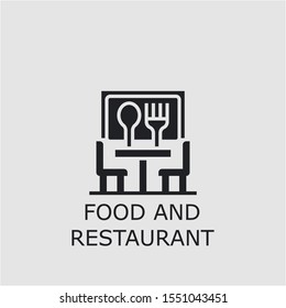 Professional vector food and restaurant icon. Food and restaurant symbol that can be used for any platform and purpose. High quality food and restaurant illustration.
