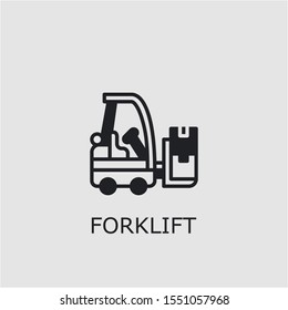 Professional vector forklift icon. Forklift symbol that can be used for any platform and purpose. High quality forklift illustration.