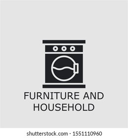 Professional vector furniture and household icon. Furniture and household symbol that can be used for any platform and purpose. High quality furniture and household illustration.