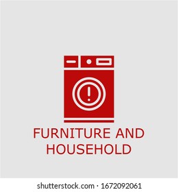 Professional vector furniture and household icon. Furniture and household symbol that can be used for any platform and purpose. High quality furniture and household illustration.