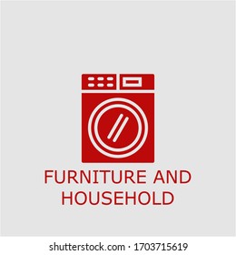 Professional vector furniture and household icon. Furniture and household symbol that can be used for any platform and purpose. High quality furniture and household illustration.