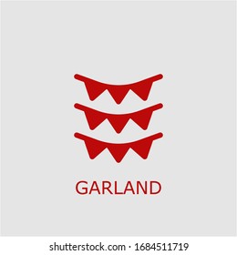 Professional vector garland icon. Garland symbol that can be used for any platform and purpose. High quality garland illustration.