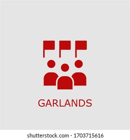 Das Symbol für professionelle Vektorillustration ist Garlands. Garlands-Symbol, das für jede Plattform und jeden Zweck verwendet werden kann. Hochwertige Grandgrafik.