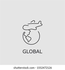 Professional vector global icon. Global symbol that can be used for any platform and purpose. High quality global illustration.