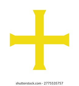Professional vector of the gold cross from the Guernsey flag. This heraldic symbol represents the Channel Islands heritage and history, perfect for national, royal, and medieval themes.