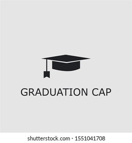 Professional vector graduation cap icon. Graduation cap symbol that can be used for any platform and purpose. High quality graduation cap illustration.