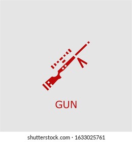 Professional vector gun icon. Gun symbol that can be used for any platform and purpose. High quality gun illustration.