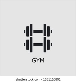 Professional vector gym icon. Gym symbol that can be used for any platform and purpose. High quality gym illustration.