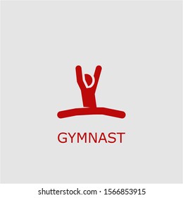 Professional vector gymnast icon. Gymnast symbol that can be used for any platform and purpose. High quality gymnast illustration.