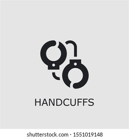 Professional vector handcuffs icon. Handcuffs symbol that can be used for any platform and purpose. High quality handcuffs illustration.