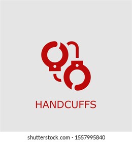 Professional vector handcuffs icon. Handcuffs symbol that can be used for any platform and purpose. High quality handcuffs illustration.