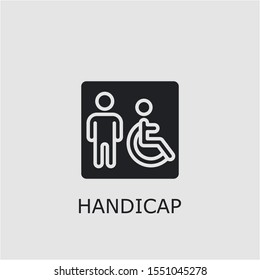 Professional vector handicap icon. Handicap symbol that can be used for any platform and purpose. High quality handicap illustration.