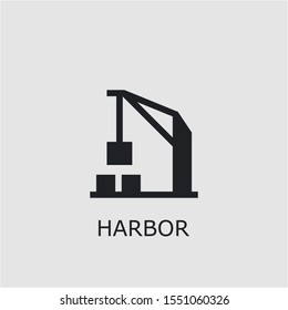 Professional vector harbor icon. Harbor symbol that can be used for any platform and purpose. High quality harbor illustration.