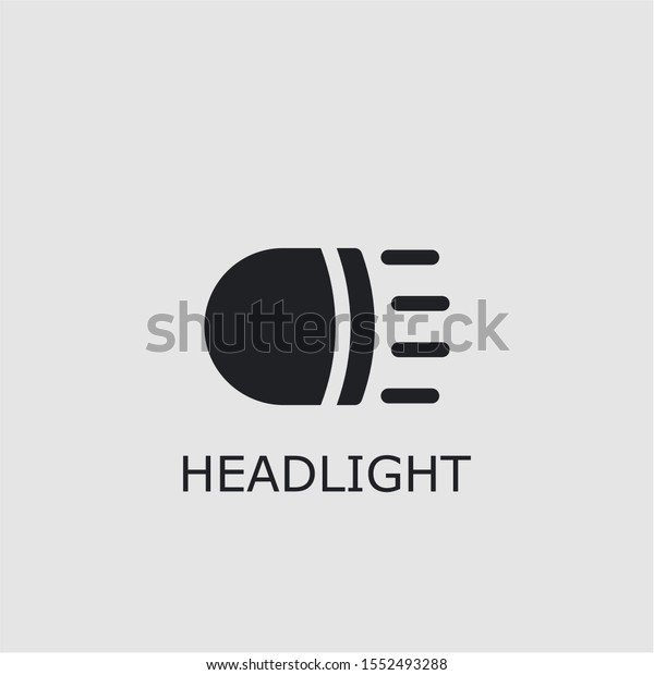 Professional Vector Headlight Icon Headlight Symbol Stock Vector