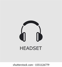 Professional vector headset icon. Headset symbol that can be used for any platform and purpose. High quality headset illustration.