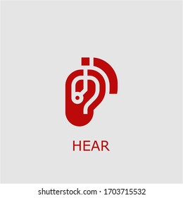 Professional vector hear icon. Hear symbol that can be used for any platform and purpose. High quality hear illustration.