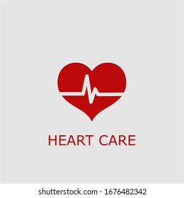 Professional vector heart care icon. Heart care symbol that can be used for any platform and purpose. High quality heart care illustration.