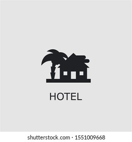 Professional vector hotel icon. Hotel symbol that can be used for any platform and purpose. High quality hotel illustration.