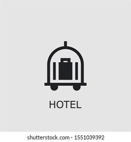 Professional vector hotel icon. Hotel symbol that can be used for any platform and purpose. High quality hotel illustration.