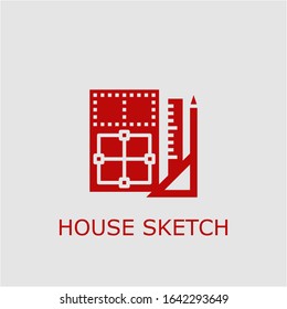Professional vector house sketch icon. House sketch symbol that can be used for any platform and purpose. High quality house sketch illustration.