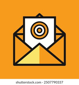 Professional vector icon design representing an email marketing campaign, perfect for digital marketing, branding, and promotional projects. Ideal for online business and communication strategies