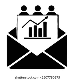 Professional vector icon design representing an email marketing campaign, perfect for digital marketing, branding, and promotional projects. Ideal for online business and communication strategies