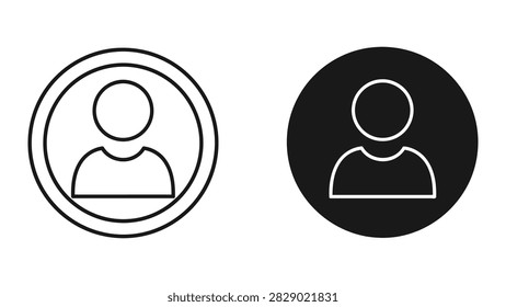 A professional vector icon featuring a user profile inside a circle. This design is widely used for user accounts comment sections and profile management across web and mobile applications.