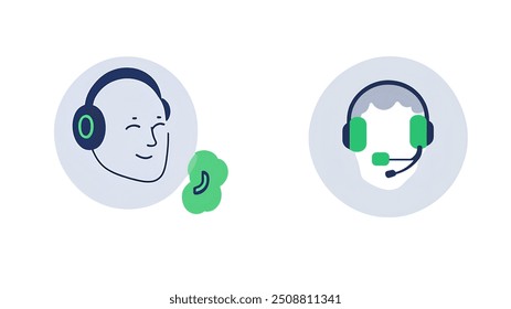 A professional vector icon representing customer service, ideal for support, help desks, and service-oriented projects. Perfect for use in apps, websites, and branding related to customer support