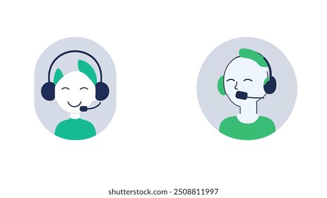 A professional vector icon representing customer service, ideal for support, help desks, and service-oriented projects. Perfect for use in apps, websites, and branding related to customer support 2