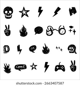"Professionelles Vektorsymbol-Set - Silhouette-Stil Kulinarisch, Natur, Mensch und tägliches Leben Symbole auf sauberem weißen Hintergrund"	