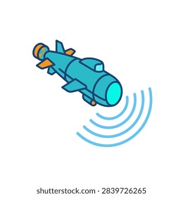 A professional vector icon set of underwater drones for marine research and subsea technology.