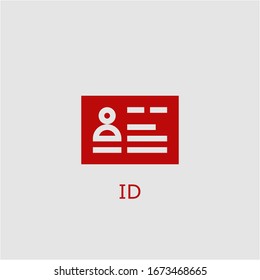 Professional vector id icon. Id symbol that can be used for any platform and purpose. High quality id illustration.
