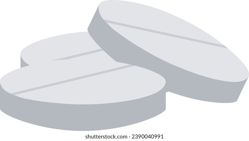 Ilustración vectorial profesional de tabletas farmacéuticas. Diseño limpio adecuado para conceptos médicos, sanitarios y farmacéuticos.
