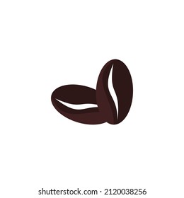 Professional vector illustration of two dark roasted coffee beans. This clean and minimalist graphic is ideal for coffee shop logos, cafe menus, roastery branding, packaging design, and morning beverage themes.