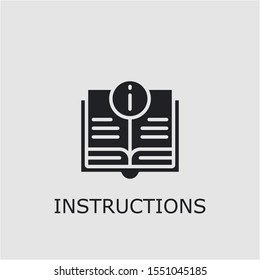 Professional Vector Instructions Icon. Instructions Symbol That Can Be Used For Any Platform And Purpose. High Quality Instructions Illustration.