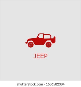 Professional vector jeep icon. Jeep symbol that can be used for any platform and purpose. High quality jeep illustration.