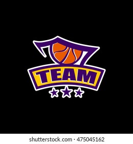 Professional vector logo for the basketball team. Angry eye and the ball instead of the pupil.