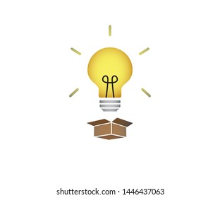 professional vector logo templates flat style, idea outside the box ilustration