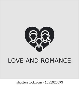 Professional vector love and romance icon. Love and romance symbol that can be used for any platform and purpose. High quality love and romance illustration.